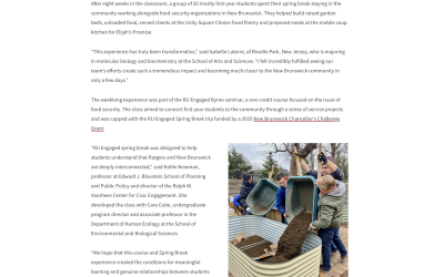 RU Engaged featured in Rutgers Today